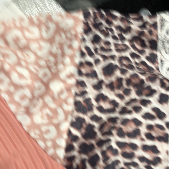 Round Neck Rose Shirt with Leopard Sleeves - Picture 6 of 8